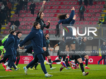 The team of SS Lazio celebrates during the match between AC Monza and SS Lazio, Serie A, at U-Power Stadium in Monza, Italy, on November 10,...