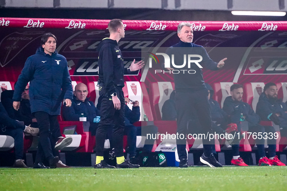 Marco Baroni is the head coach of SS Lazio during the match between AC Monza and SS Lazio in Serie A at U-Power Stadium in Monza, Italy, on...