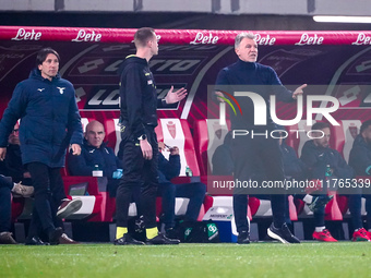 Marco Baroni is the head coach of SS Lazio during the match between AC Monza and SS Lazio in Serie A at U-Power Stadium in Monza, Italy, on...