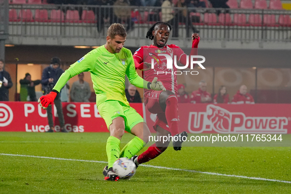 Ivan Provedel participates in the match between AC Monza and SS Lazio, Serie A, at U-Power Stadium in Monza, Italy, on November 10, 2024. 