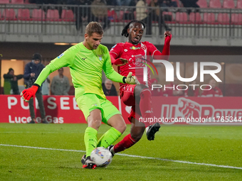 Ivan Provedel participates in the match between AC Monza and SS Lazio, Serie A, at U-Power Stadium in Monza, Italy, on November 10, 2024. (