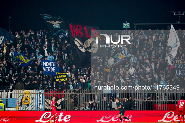 Supporters of SS Lazio during the match between AC Monza and SS Lazio, Serie A, at U-Power Stadium in Monza, Italy, on November 10, 2024. 