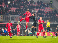 Daniel Maldini plays during the match between AC Monza and SS Lazio in Serie A at U-Power Stadium in Monza, Italy, on November 10, 2024. (