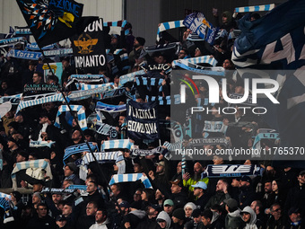 Supporters of SS Lazio during the match between AC Monza and SS Lazio, Serie A, at U-Power Stadium in Monza, Italy, on November 10, 2024. (