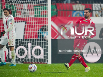 Armando Izzo plays during the match between AC Monza and SS Lazio in Serie A at U-Power Stadium in Monza, Italy, on November 10, 2024. (