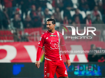 Armando Izzo plays during the match between AC Monza and SS Lazio in Serie A at U-Power Stadium in Monza, Italy, on November 10, 2024. (