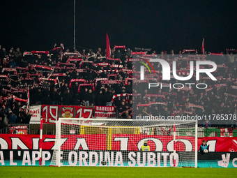 An AC Monza supporter of Curva Davide Pieri attends the match between AC Monza and SS Lazio, Serie A, at U-Power Stadium in Monza, Italy, on...