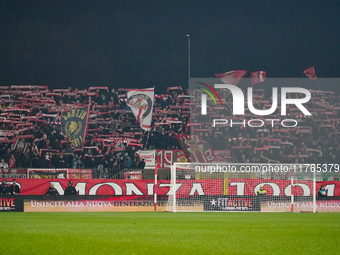 An AC Monza supporter of Curva Davide Pieri attends the match between AC Monza and SS Lazio, Serie A, at U-Power Stadium in Monza, Italy, on...