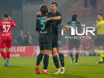 Alessio Romagnoli celebrates during the match between AC Monza and SS Lazio, Serie A, at U-Power Stadium in Monza, Italy, on November 10, 20...