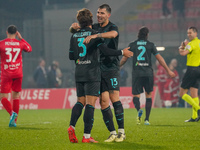 Alessio Romagnoli celebrates during the match between AC Monza and SS Lazio, Serie A, at U-Power Stadium in Monza, Italy, on November 10, 20...