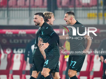 Adam Marusic celebrates during the match between AC Monza and SS Lazio, Serie A, at U-Power Stadium in Monza, Italy, on November 10, 2024. (