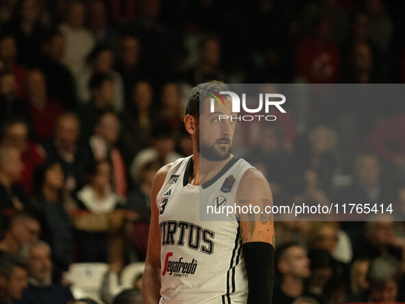 Marco Belinelli of Virtus Bologna plays during the LBA Italy Championship match between Openjobmetis Varese and Virtus Bologna in Varese, It...