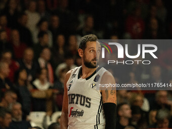 Marco Belinelli of Virtus Bologna plays during the LBA Italy Championship match between Openjobmetis Varese and Virtus Bologna in Varese, It...