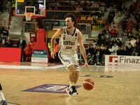 Alessandro Pajola of Virtus Bologna participates in the LBA Italy Championship match between Openjobmetis Varese and Virtus Bologna in Vares...