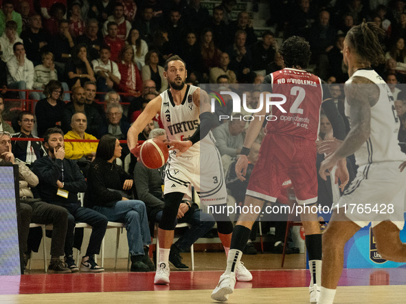 Marco Belinelli of Virtus Bologna plays during the LBA Italy Championship match between Openjobmetis Varese and Virtus Bologna in Varese, It...