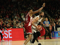 Tornik'e Shengelia of Virtus Bologna participates in the LBA Italy Championship match between Openjobmetis Varese and Virtus Bologna in Vare...