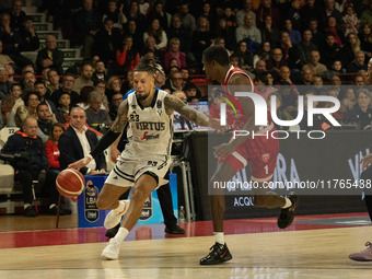 Daniel Hackett of Virtus Bologna participates in the LBA Italy Championship match between Openjobmetis Varese and Virtus Bologna in Varese,...