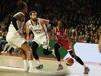 Jaron Johnson of Openjobmetis Varese plays during the LBA Italy Championship match between Openjobmetis Varese and Virtus Bologna in Varese,...