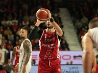 Davide Alviti of Openjobmetis Varese plays during the LBA Italy Championship match between Openjobmetis Varese and Virtus Bologna in Varese,...