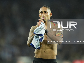 Raphinha right winger of Barcelona and Brazil after losing the LaLiga match between Real Sociedad and FC Barcelona at Reale Arena on Novembe...