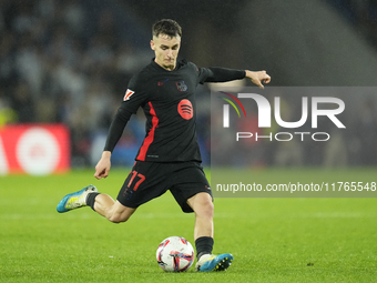 Marc Casado defensive midfield of Barcelona and Spain shooting to goal during the LaLiga match between Real Sociedad and FC Barcelona at Rea...