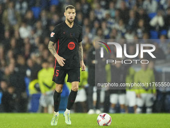 Inigo Martinez centre-back of Barcelona and Spain during the LaLiga match between Real Sociedad and FC Barcelona at Reale Arena on November...