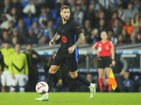 Inigo Martinez centre-back of Barcelona and Spain during the LaLiga match between Real Sociedad and FC Barcelona at Reale Arena on November...