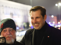 Law and Justice party politician Tobiasz Bochenski after the march a day ahead of the Poland Independence Day in Warsaw, Poland on November...