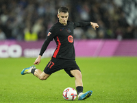 Marc Casado defensive midfield of Barcelona and Spain shooting to goal during the LaLiga match between Real Sociedad and FC Barcelona at Rea...