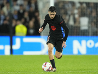 Pedri central midfield of Barcelona and Spain during the LaLiga match between Real Sociedad and FC Barcelona at Reale Arena on November 10,...