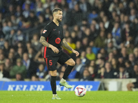 Inigo Martinez centre-back of Barcelona and Spain during the LaLiga match between Real Sociedad and FC Barcelona at Reale Arena on November...