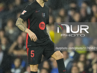 Inigo Martinez centre-back of Barcelona and Spain during the LaLiga match between Real Sociedad and FC Barcelona at Reale Arena on November...