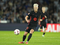 Dani Olmo attacking midfield of Barcelona and Spain during the LaLiga match between Real Sociedad and FC Barcelona at Reale Arena on Novembe...