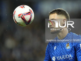 Alex Remiro goalkeeper of Real Sociedad and Spain during the LaLiga match between Real Sociedad and FC Barcelona at Reale Arena on November...