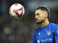 Alex Remiro goalkeeper of Real Sociedad and Spain during the LaLiga match between Real Sociedad and FC Barcelona at Reale Arena on November...