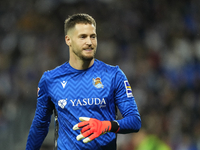 Alex Remiro goalkeeper of Real Sociedad and Spain during the LaLiga match between Real Sociedad and FC Barcelona at Reale Arena on November...