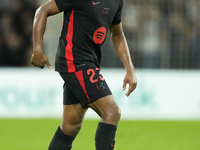 Jules Kounde centre-back of Barcelona and France during the LaLiga match between Real Sociedad and FC Barcelona at Reale Arena on November 1...