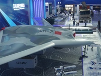 The CH-7 stealth drone is on display at the Zhuhai Air Show Center in Zhuhai, China, on November 10, 2024. (