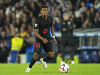 Ansu Fati left winger of Barcelona and Spain during the LaLiga match between Real Sociedad and FC Barcelona at Reale Arena on November 10, 2...