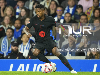 Ansu Fati left winger of Barcelona and Spain during the LaLiga match between Real Sociedad and FC Barcelona at Reale Arena on November 10, 2...