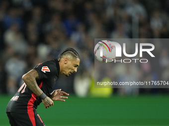 Raphinha right winger of Barcelona and Brazil during the LaLiga match between Real Sociedad and FC Barcelona at Reale Arena on November 10,...