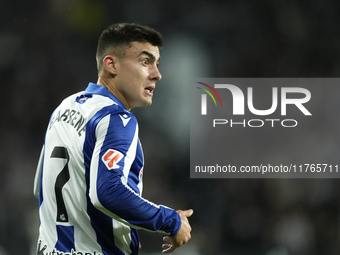 Ander Barrenetxea left winger of Real Sociedad and Spain during the LaLiga match between Real Sociedad and FC Barcelona at Reale Arena on No...