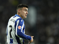 Ander Barrenetxea left winger of Real Sociedad and Spain during the LaLiga match between Real Sociedad and FC Barcelona at Reale Arena on No...