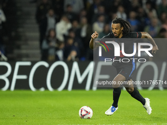 Jules Kounde centre-back of Barcelona and France during the LaLiga match between Real Sociedad and FC Barcelona at Reale Arena on November 1...