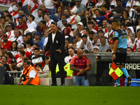 Marcelo Gallardo, coach of River Plate, gives instructions to his team players during a Liga Profesional 2024 match between River Plate and...