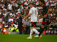 Marcelo Gallardo, coach of River Plate, gives instructions to his team players during a Liga Profesional 2024 match between River Plate and...