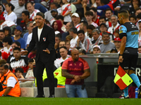 Marcelo Gallardo, coach of River Plate, gives instructions to his team players during a Liga Profesional 2024 match between River Plate and...