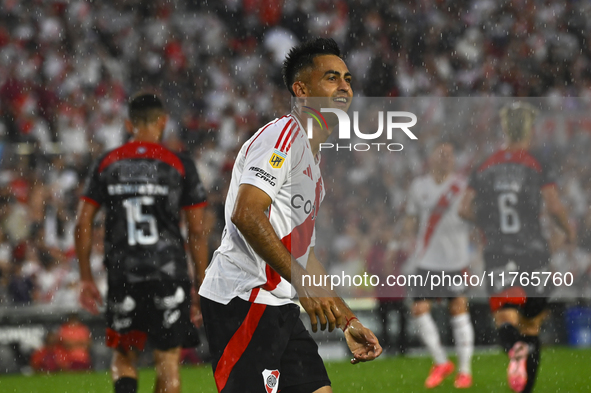 Pity Martinez of River Plate looks on during a Liga Profesional 2024 match between River Plate and Barracas Central at Estadio Antonio V. Li...