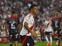 Pity Martinez of River Plate looks on during a Liga Profesional 2024 match between River Plate and Barracas Central at Estadio Antonio V. Li...