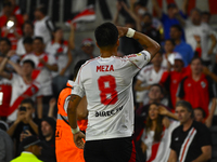 Maxi Meza of River Plate celebrates after scoring the team's first goal during a Liga Profesional 2024 match between River Plate and Barraca...